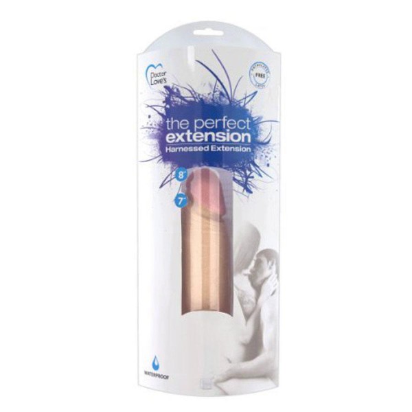 The Perfect Hollow Strap On Penis Extension 8'' Realistic Tan Cock Sheath
