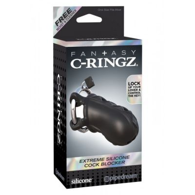 Fantasy C Ringz Extreme Silicone Cock Blocker Black