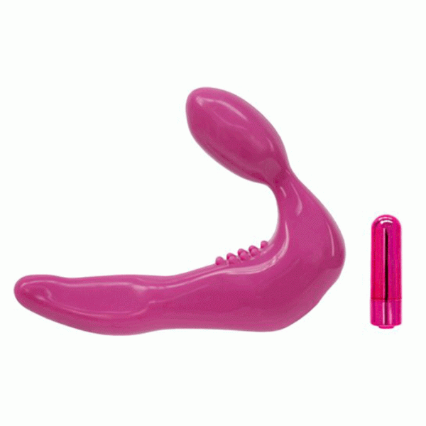Hands-Free Strapless Strap-On - Has A Strong Rechargeable Bullet!