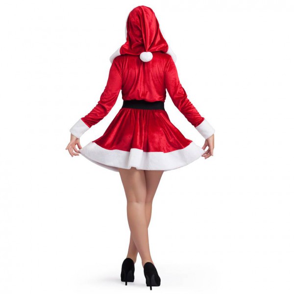 Hooded Sexy Santa Dress with Belt — image 4 of 4