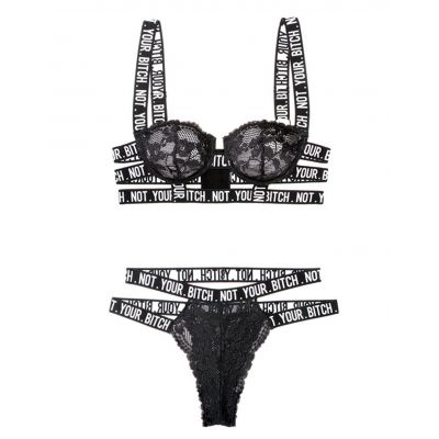 Vibes Not Your Bitch Strappy Lace 2 Piece Set