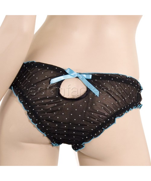 Polka-dot mesh bra and panty