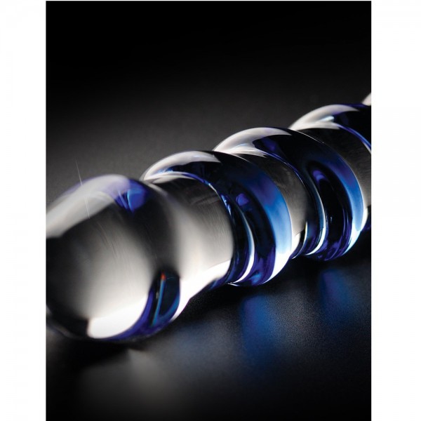 Icicles No. 5 Blue Spiral Glass Dildo