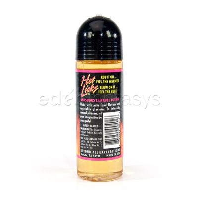 Sensuous lickable warming lotion
