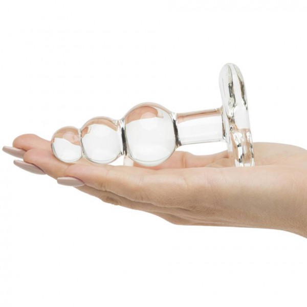 Icicles No 47 Beaded Glass Butt Plug with T-Bar Base