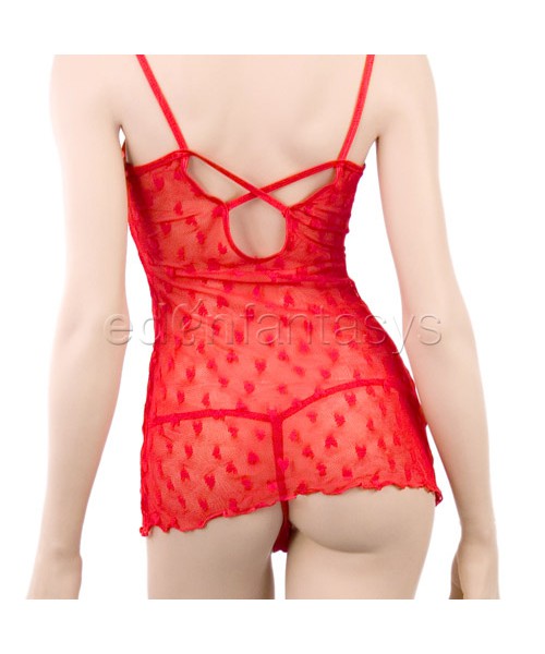Hearts lace mini dress with g-string