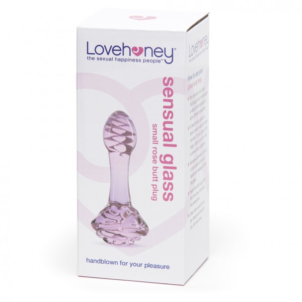 Lovehoney Full Bloom Small Rose Glass Butt Plug 3.5 Inch