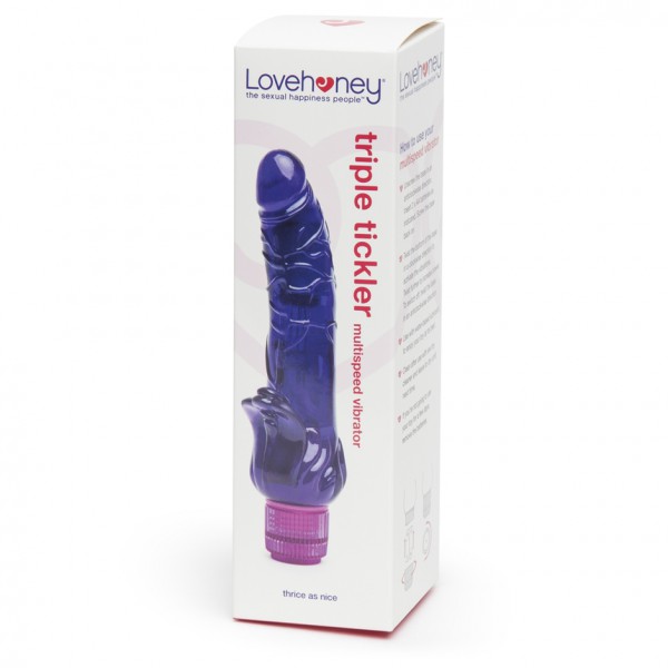 Lovehoney Triple Tickler Realistic Purple G-Spot Dildo Vibrator 5.5 inch