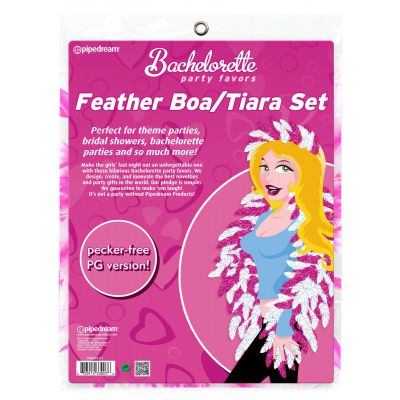 Bachelorette Tiara Feather and Boa Set