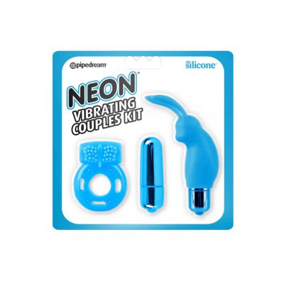 Neon Vibrating Couples Kit Blue
