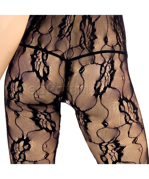 Rose lace crotchless bodystocking