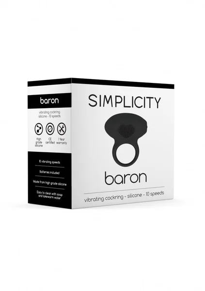 BARON Vibrating Cockring (Black) — image 7 of 8