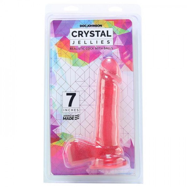 Crystal Jellies Realistic Ballsy Cock - Suction Cup Dildo!