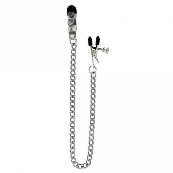 Adjustable Broad Tip Nipple Clamps w/Link Chain — image 4 of 4