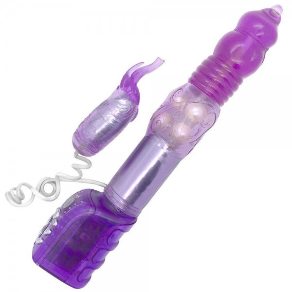Dual Action Rotating Vibe With Corded Clit Tickler