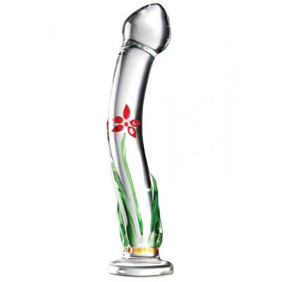 Icicles Floral Themed Glass Dildo No 21