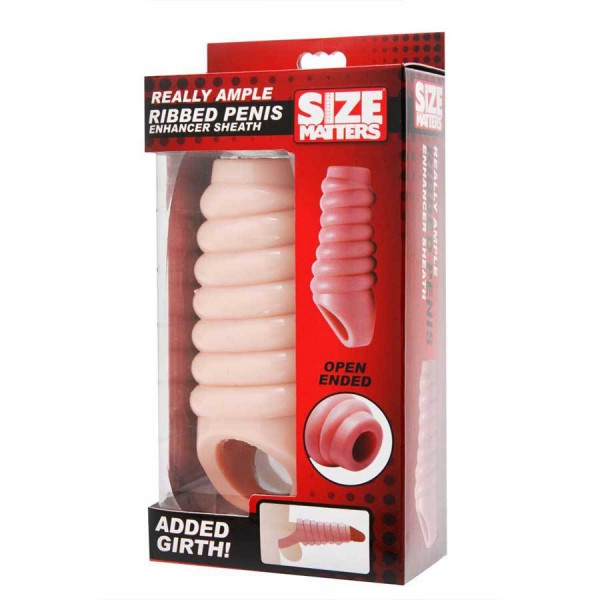 Open Tip Ribbed Cock Sheath | Really Ample Natural Girth Enhancer by Size Matters