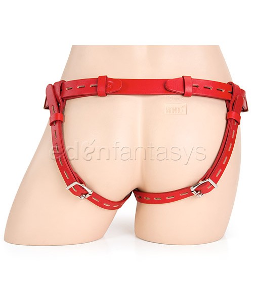 Leather dildo harness