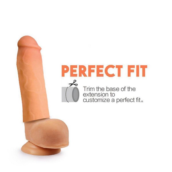Tommy Gunn Penis Extension Sleeve Tan CyberSkin Cock Sheath 8.5 Inch