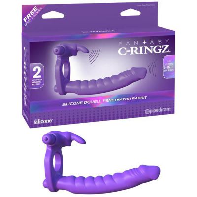Fantasy C ringz Silicone Double Penetrator Rabbit