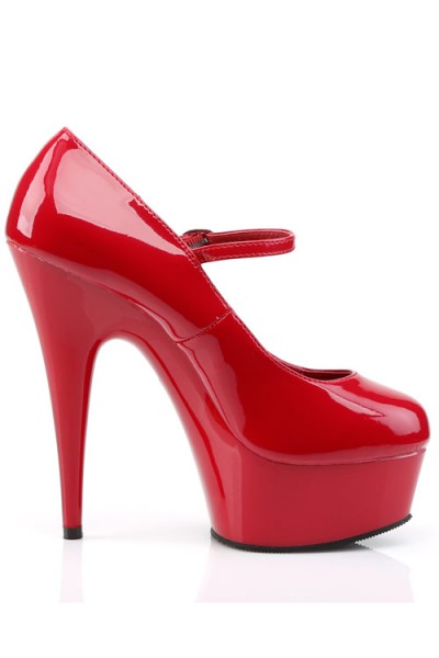 Pleaser Delight 6" Red Mary Jane Platform Pump