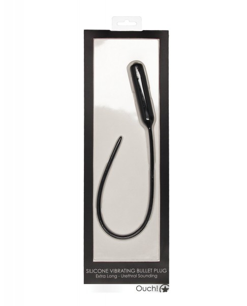 Shots Ouch Extra Long Urethral Sounding Silicone Vibrating Bullet Plug
