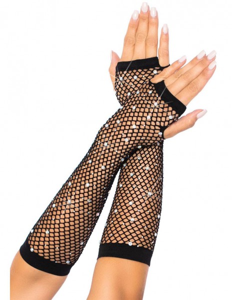 Leg Avenue Rhinestone Fishnet Arm Warmers
