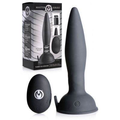 Master Series Spinning Vibrating 6 75 Silicone Butt Plug With Remote