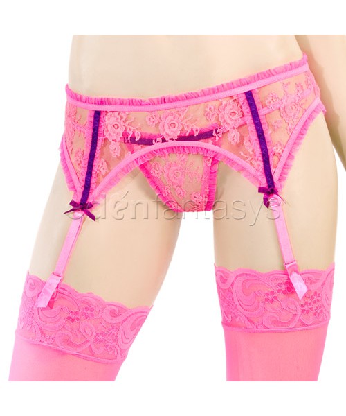Pink lace bra set