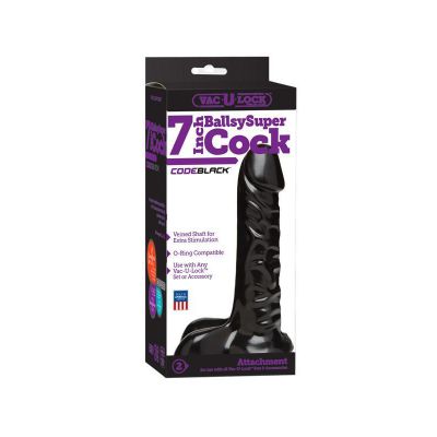 Vac U LOCK CODE BLACK 7in Ballsy Super Cock