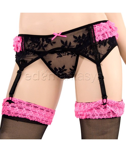 Boudoir rose lace set