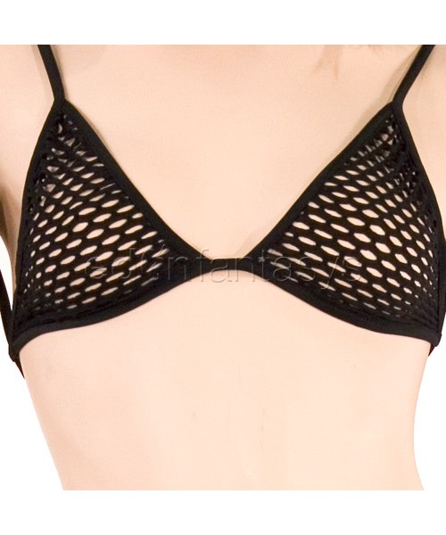 Fishnet bra and garter belt set