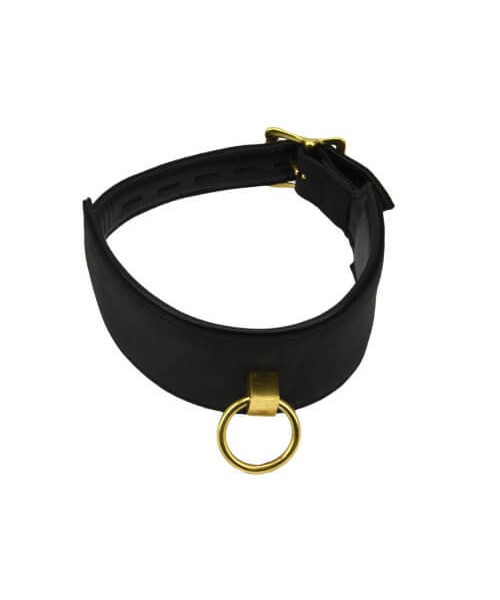 Bound Noir Nubuck Leather Collar with O Ring — image 7 of 18