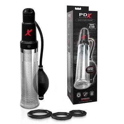 PDX Elite Suck N Pump All in One Penis Pump and Stroker with Multi Speed Vibrating Action