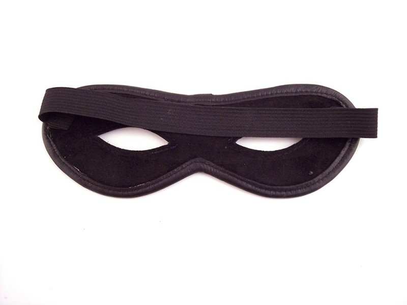 Harmony Black Leather Open Eye Mask