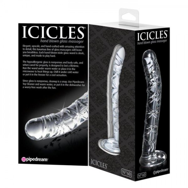 Icicles No 60 Glass Spiral Textured Dildo