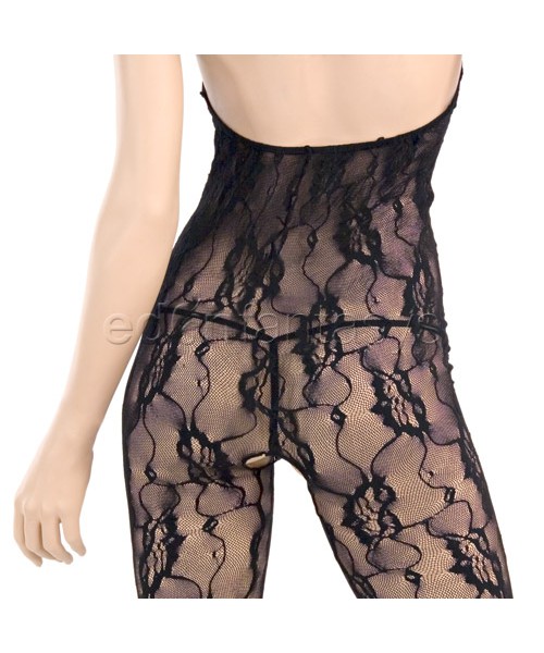 Rose lace halter bodystocking