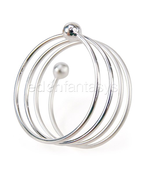 Silver spiral cock ring