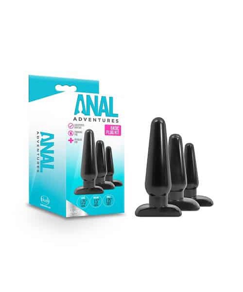 Anal Adventures Basic Plug Kit Black