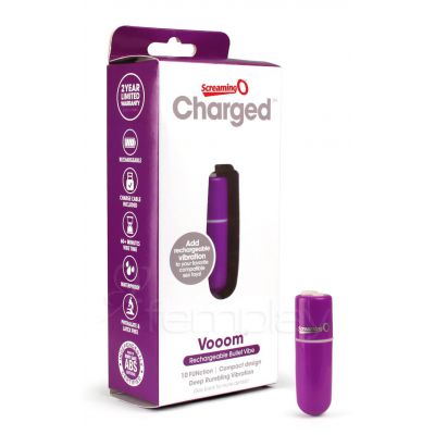 Charged Vooom Rechargeable Bullet Vibe by Screaming O Purple
