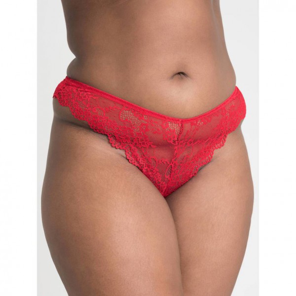 Lovehoney Plus Size Bombshell Red Lace Babydoll Set
