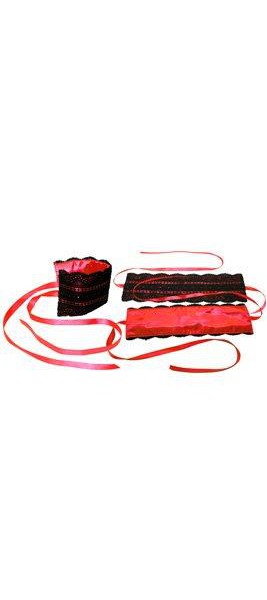 Satin and Lace Lovers Kit - Sportsheets (Red)