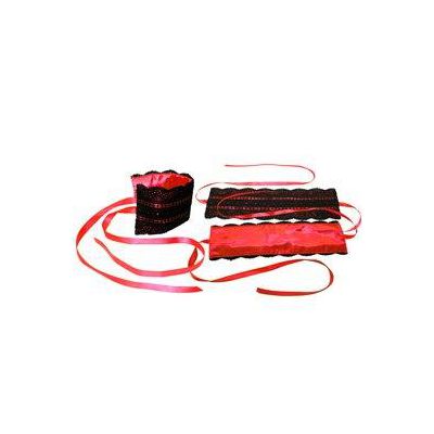 Satin and Lace Lovers Kit Sportsheets Red