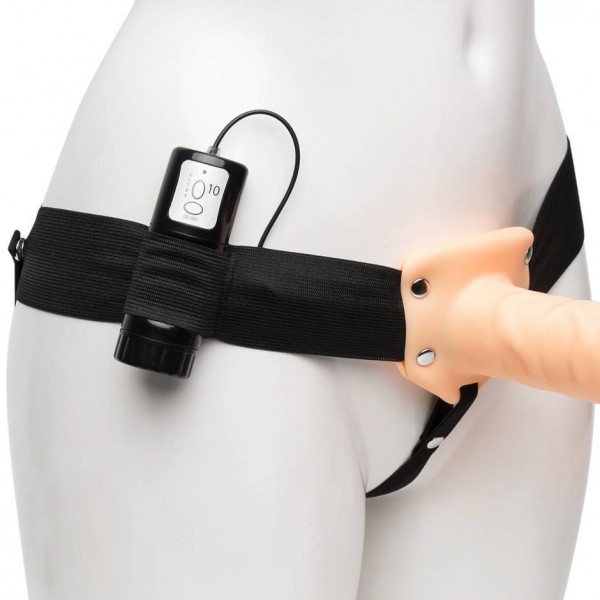 Lovehoney Perfect Partner Unisex Hollow Vibrating Strap-On 8 Inch