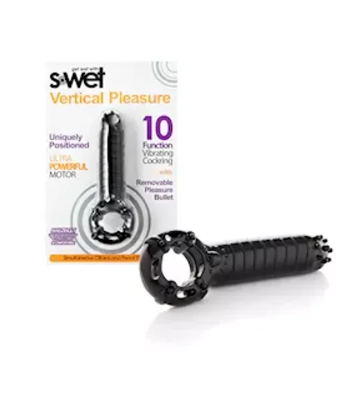 NU Sensuelle S-Wet Vertical Pleasure Ring Black — image 3 of 3