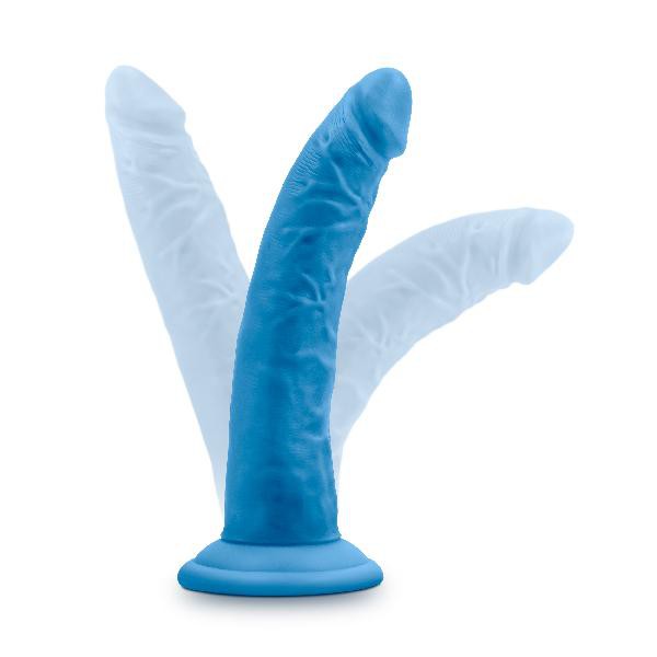 Neo Elite 7.5in Silicone Dual Density Cock Neon Blue — image 6 of 6