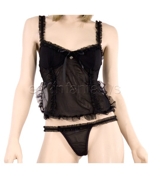 Backless babydoll set