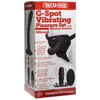 Doc Johnson Vac U Lock G Spot 6 5 Silicone Dildo Vibrating Set