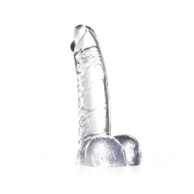 Clear stone dildo with balls
