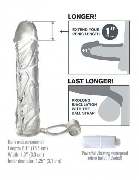 Pipedream Vibrating 6" Super Sleeve with Ball Strap